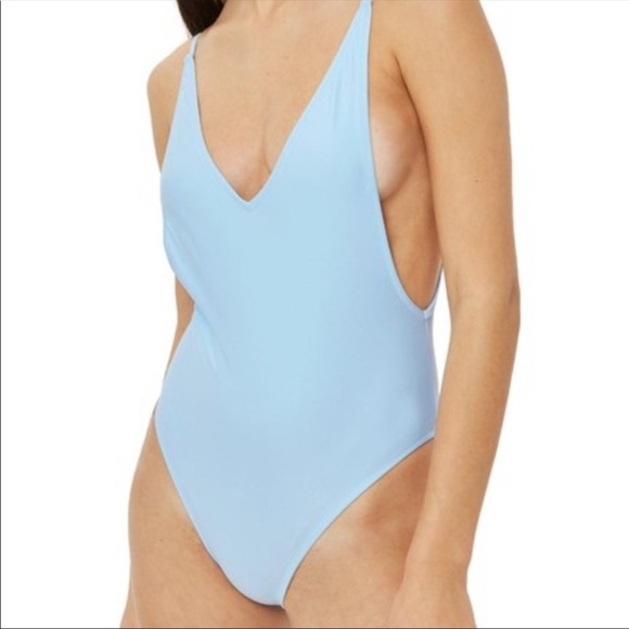 Topshop Other - Topshop Pamela Blue Plunging One Piece Swimsuit 4